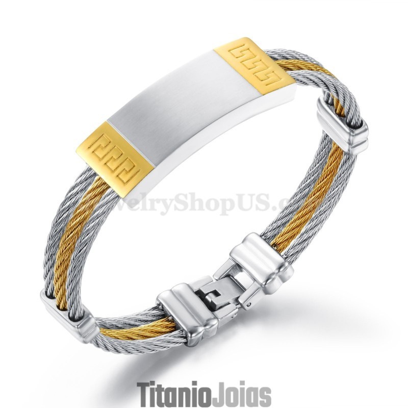 Pulseira Requintada De Titânio Masculina C755 Pulseira Requintada De Titânio Masculina C755