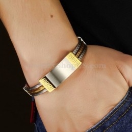Pulseira Requintada De Titânio Masculina C755
