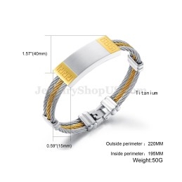 Pulseira Requintada De Titânio Masculina C755