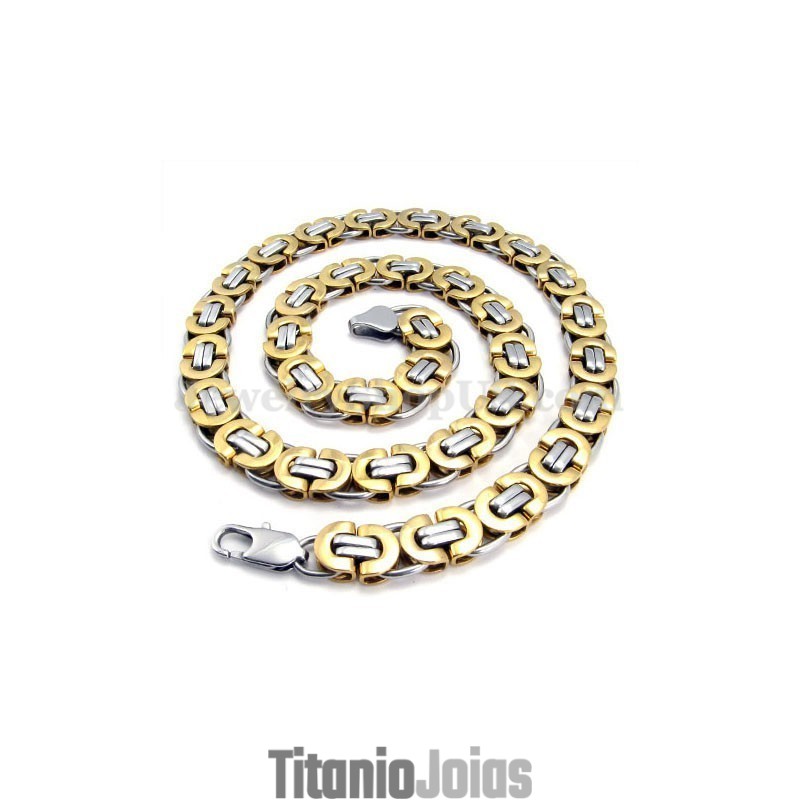 Colar De Corrente De Titânio Masculino De Ouro Requintado Colar De Corrente De Titânio Masculino De Ouro Requintado
