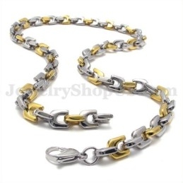 Colar De Corrente De Titânio Masculino Dourado Da Moda