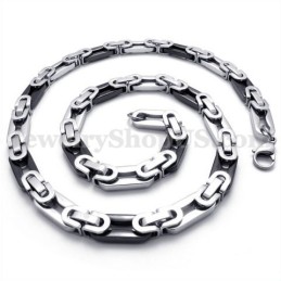 Colar Com Corrente Elegante De Titânio Preto Masculino