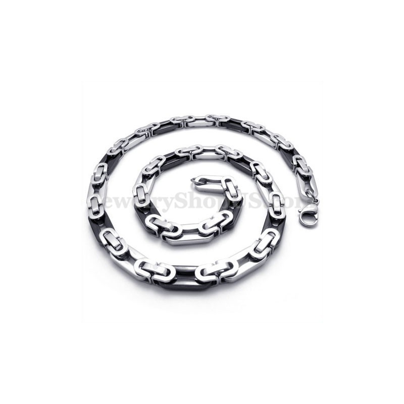Colar Com Corrente Elegante De Titânio Preto Masculino Colar Com Corrente Elegante De Titânio Preto Masculino