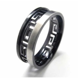 Anel Giratório Com Chave Grega De Titânio Preto De 7 Mm