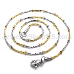 Colar Com Corrente De Titânio Dourado Da Moda