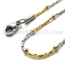 Colar Com Corrente De Titânio Dourado Da Moda