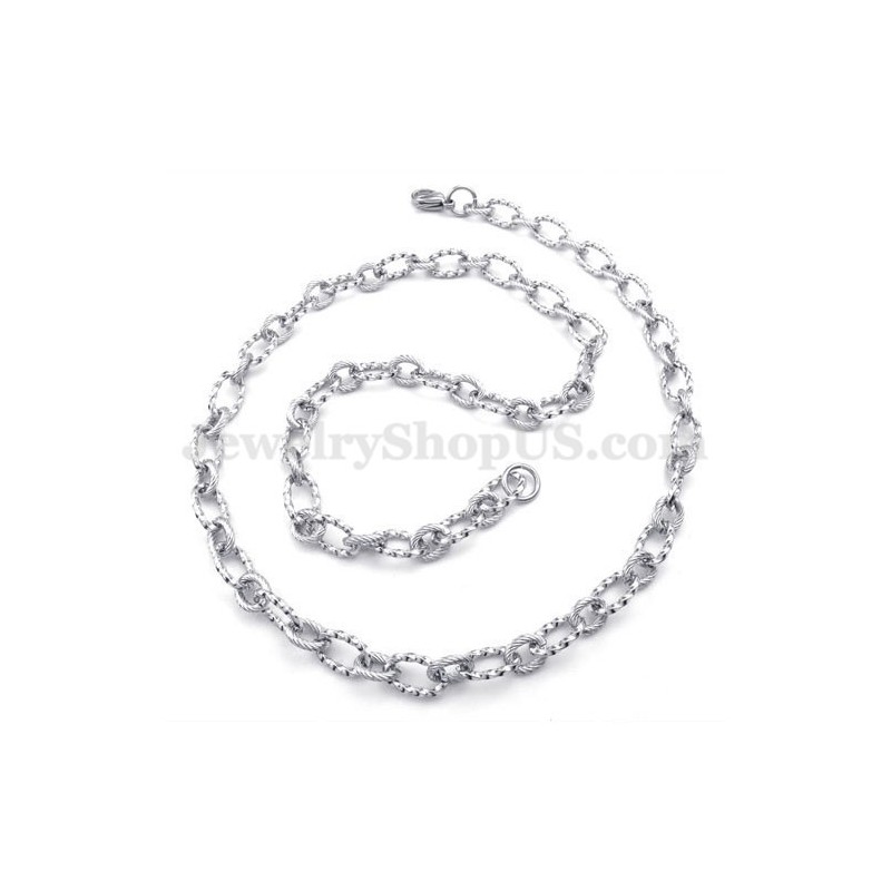 Colar De Corrente De Titânio Masculino De Prata Simples Colar De Corrente De Titânio Masculino De Prata Simples