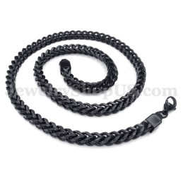 Colar Com Corrente De Titânio Preto Requintado Para Homens
