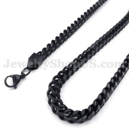 Colar Com Corrente De Titânio Preto Requintado Para Homens
