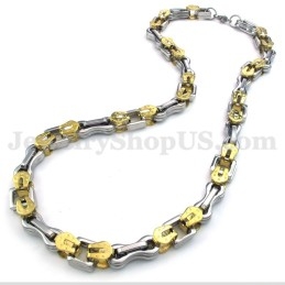 Colar De Corrente De Titânio Masculino De Ouro Sexy