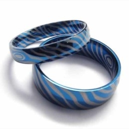 Anel De Titânio Azul Feminino De 4 Mm
