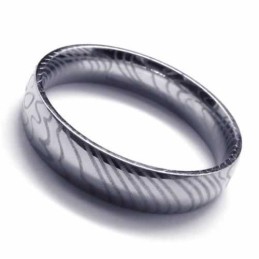 Anel De Prata E Titânio Feminino De 4 Mm