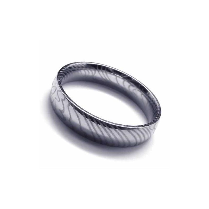 Anel De Prata E Titânio Feminino De 4 Mm Anel De Prata E Titânio Feminino De 4 Mm