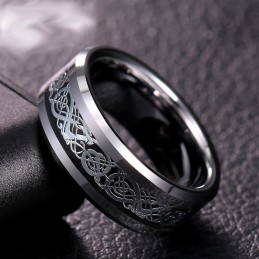 Anéis De Tungstênio Com Estampas De Dragão E Personalidade Da Moda Masculina