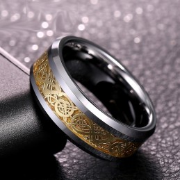 Anéis De Tungstênio Com Estampas De Dragão E Personalidade Da Moda Masculina