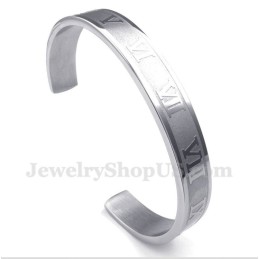 Pulseira Masculina De Titânio Com Algarismos Romanos