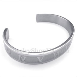 Pulseira Masculina De Titânio Com Algarismos Romanos