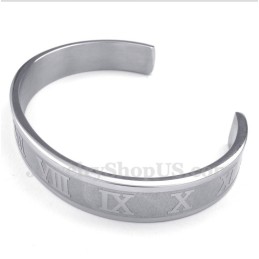 Pulseira Masculina De Titânio Com Algarismos Romanos