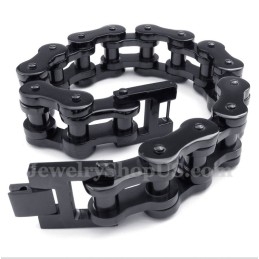 Pulseira De Corrente De Bicicleta Preta De Titânio Masculina