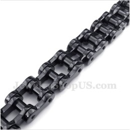 Pulseira De Corrente De Bicicleta Preta De Titânio Masculina