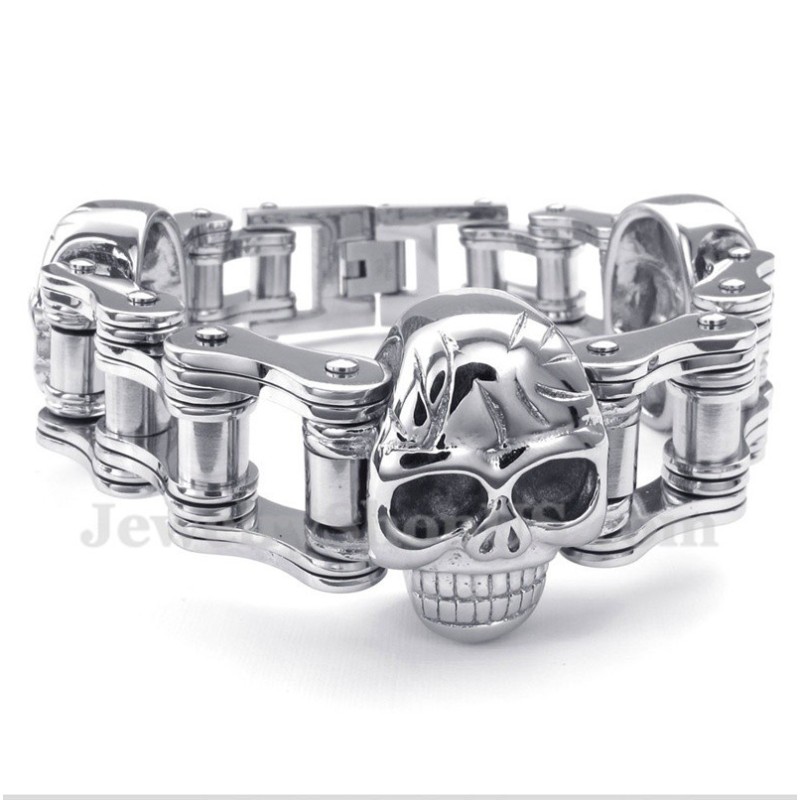 Pulseira De Bicicleta De Titânio Com Caveira Masculina Pulseira De Bicicleta De Titânio Com Caveira Masculina