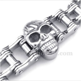 Pulseira De Bicicleta De Titânio Com Caveira Masculina