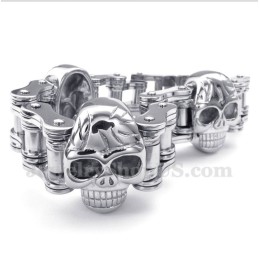 Pulseira De Bicicleta De Titânio Com Caveira Masculina