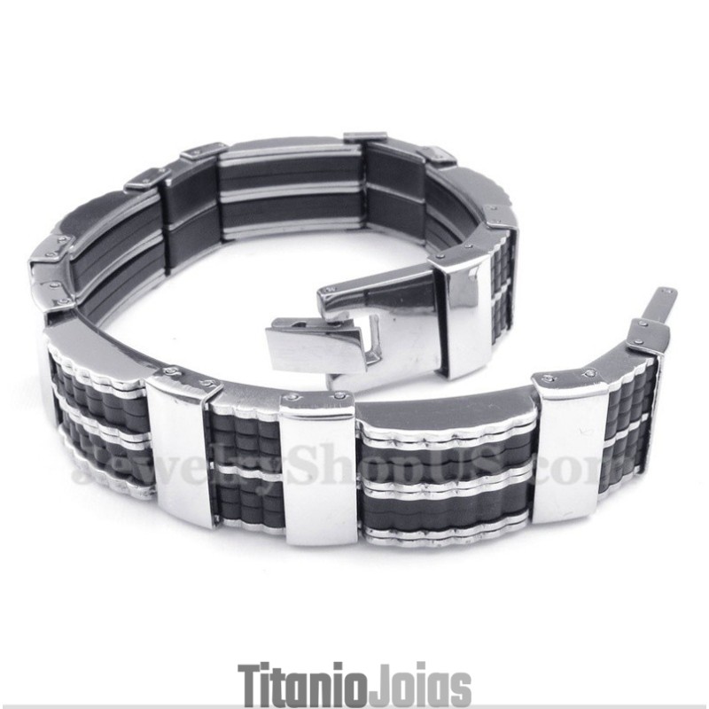 Pulseira De Borracha De Titânio Masculina