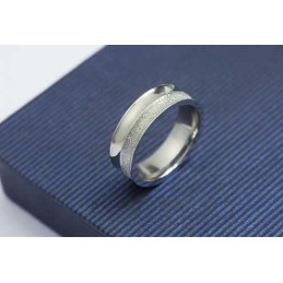 Anel De Titânio Escovado De 6 Mm E Prata