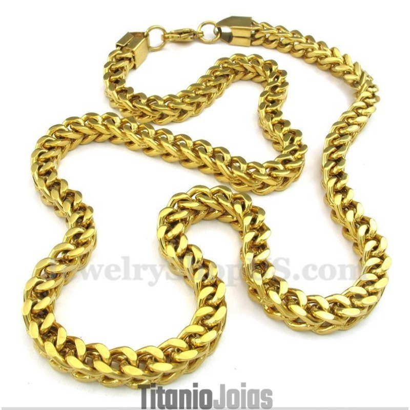 Colar De Ouro De Titânio Masculino Colar De Ouro De Titânio Masculino
