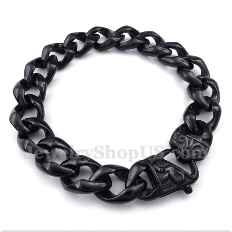 Pulseira Masculina Preta De Titânio Fundido Pulseira Masculina Preta De Titânio Fundido