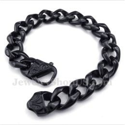 Pulseira Masculina Preta De Titânio Fundido