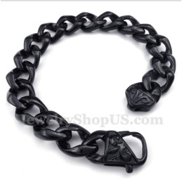 Pulseira Masculina Preta De Titânio Fundido