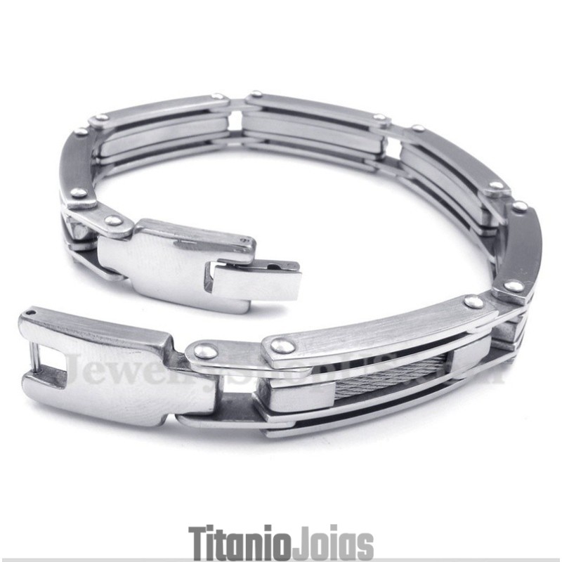 Pulseira De Cabo De Titânio Masculina