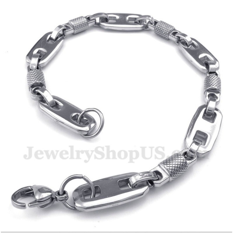 Pulseira Masculina De Contas Redondas De Titânio Pulseira Masculina De Contas Redondas De Titânio