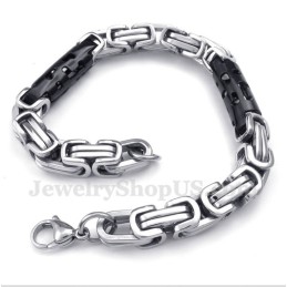 Pulseira Masculina De Titânio Com Cilindro Preto