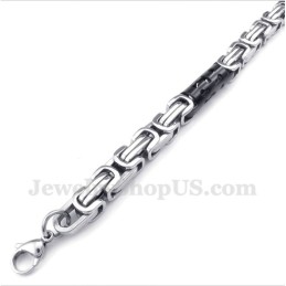Pulseira Masculina De Titânio Com Cilindro Preto