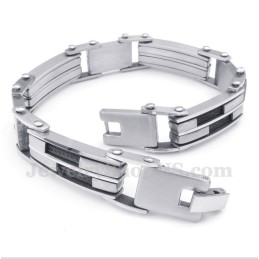 Pulseira Masculina De Titânio Com Cabo Preto