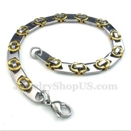 Pulseira Masculina De Titânio E Ouro Meio Crescente