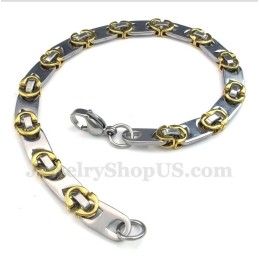 Pulseira Masculina De Titânio E Ouro Meio Crescente