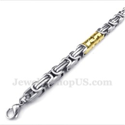 Pulseira Masculina De Cilindro De Titânio E Ouro