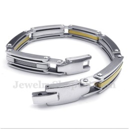 Pulseira Masculina De Titânio E Ouro