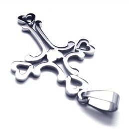 Pingente De Titânio Com Cruz De Amor Em Forma De Coração