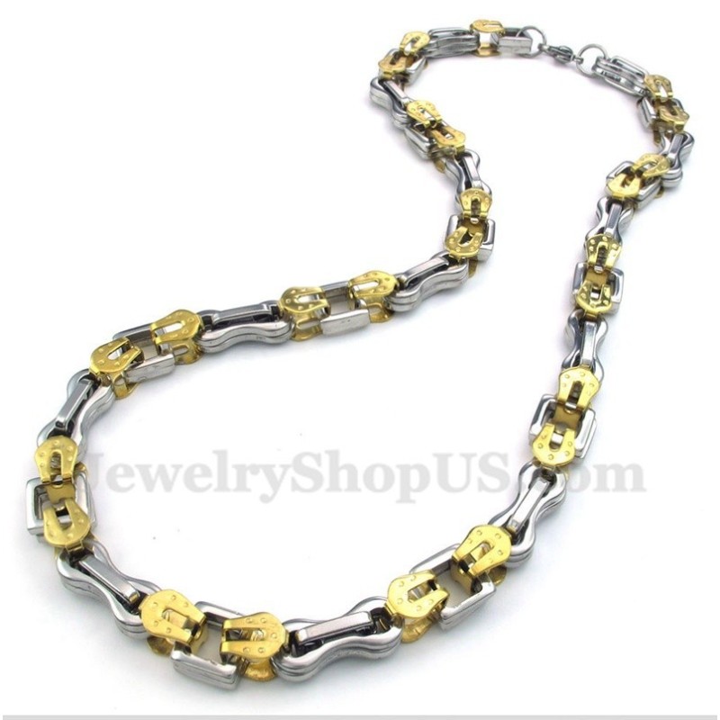 Colar Masculino Em Camadas De Ouro E Titânio Colar Masculino Em Camadas De Ouro E Titânio