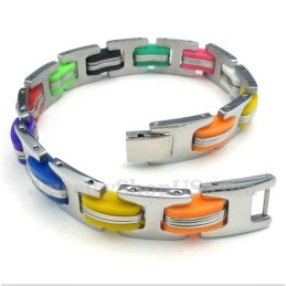 Pulseira De Borracha Colorida De Titânio Masculina