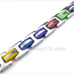 Pulseira De Borracha Colorida De Titânio Masculina