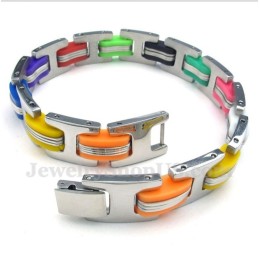 Pulseira De Borracha Colorida De Titânio Masculina