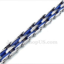 Pulseira Masculina De Borracha Azul Titânio