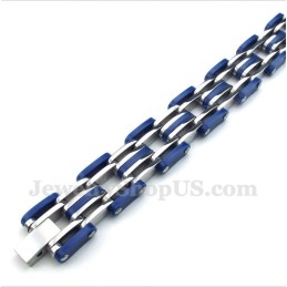 Pulseira Masculina De Borracha Azul Titânio