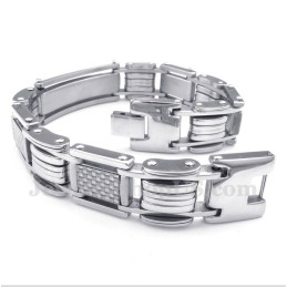 Pulseira Masculina De Fibra De Carbono Branca De Titânio